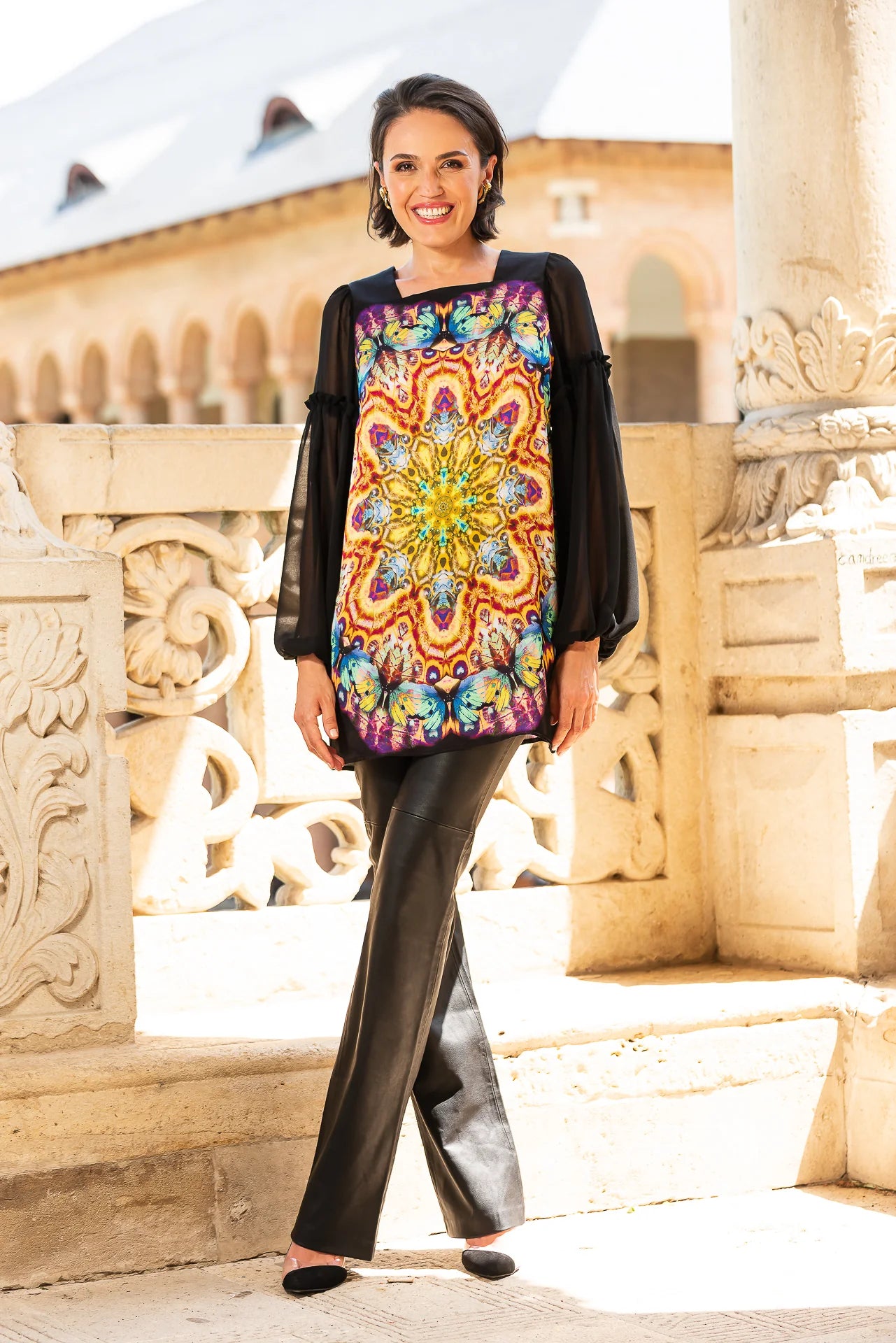 Bluza Lunga  din Matase Naturala Mandala