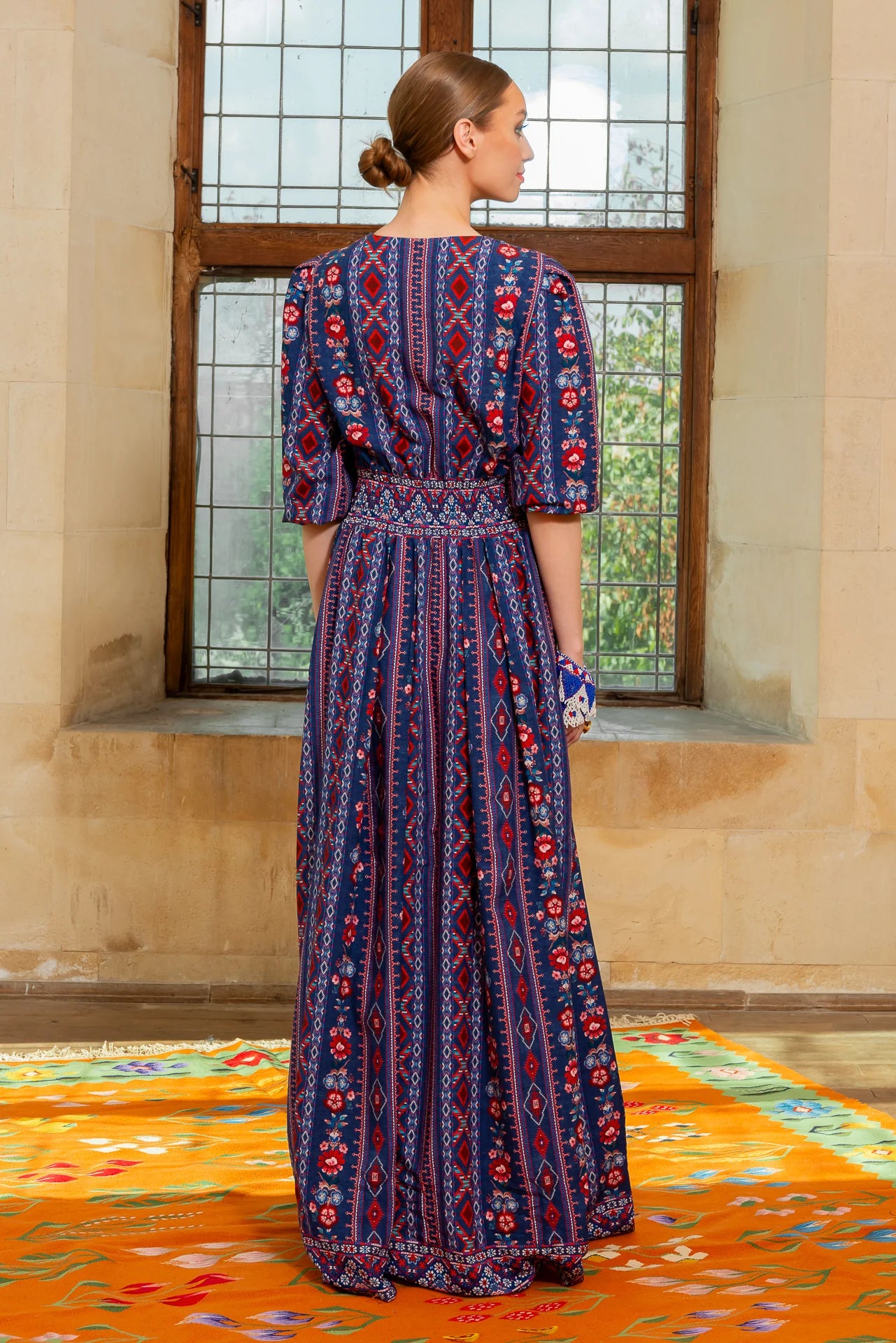 Rochia Bleumarin Lunga Boho Chic