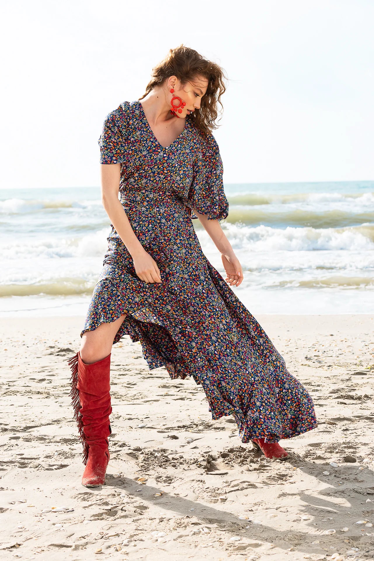 Rochie Inflorata cu Trena