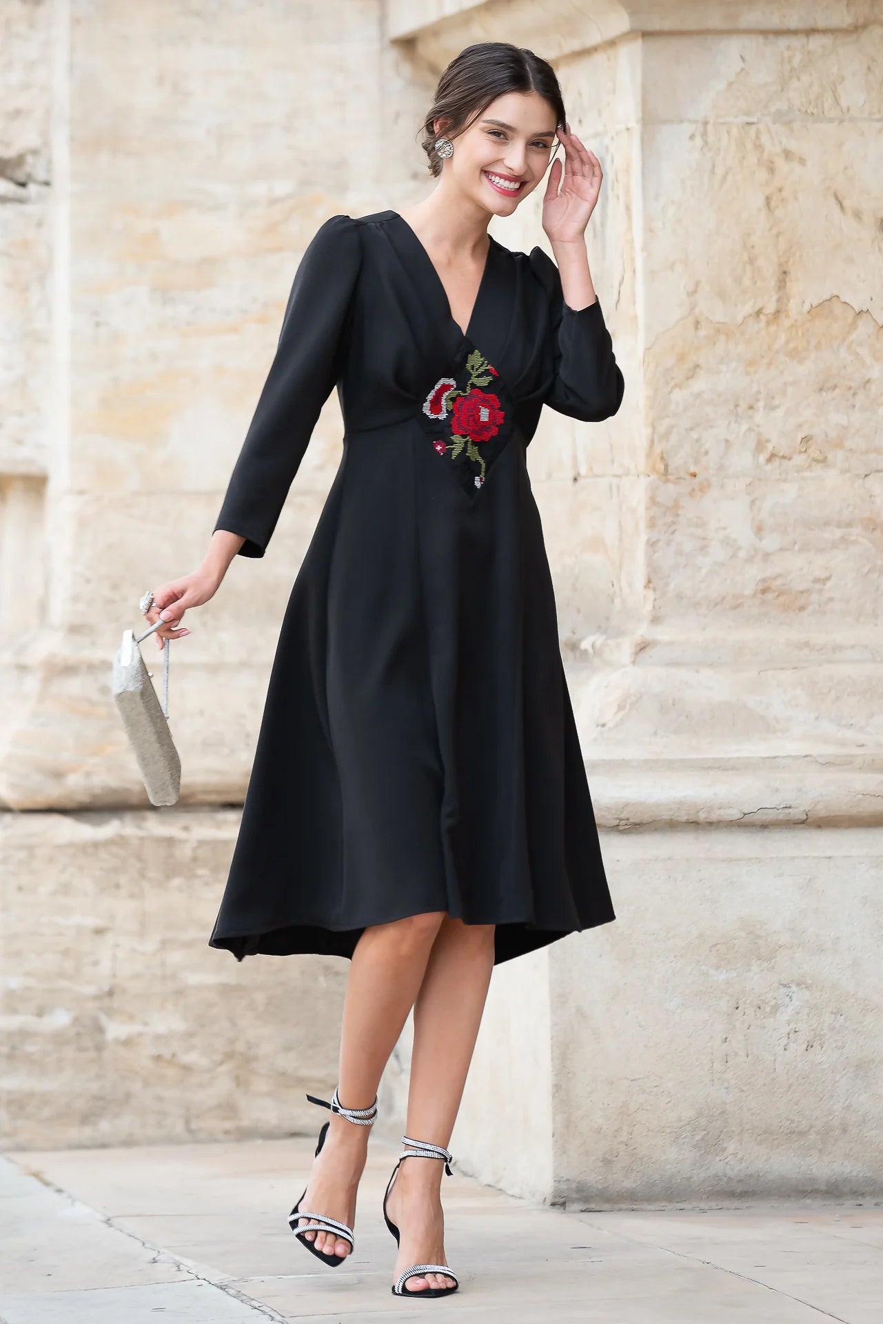 Rochie din Stofa Neagra Medeea