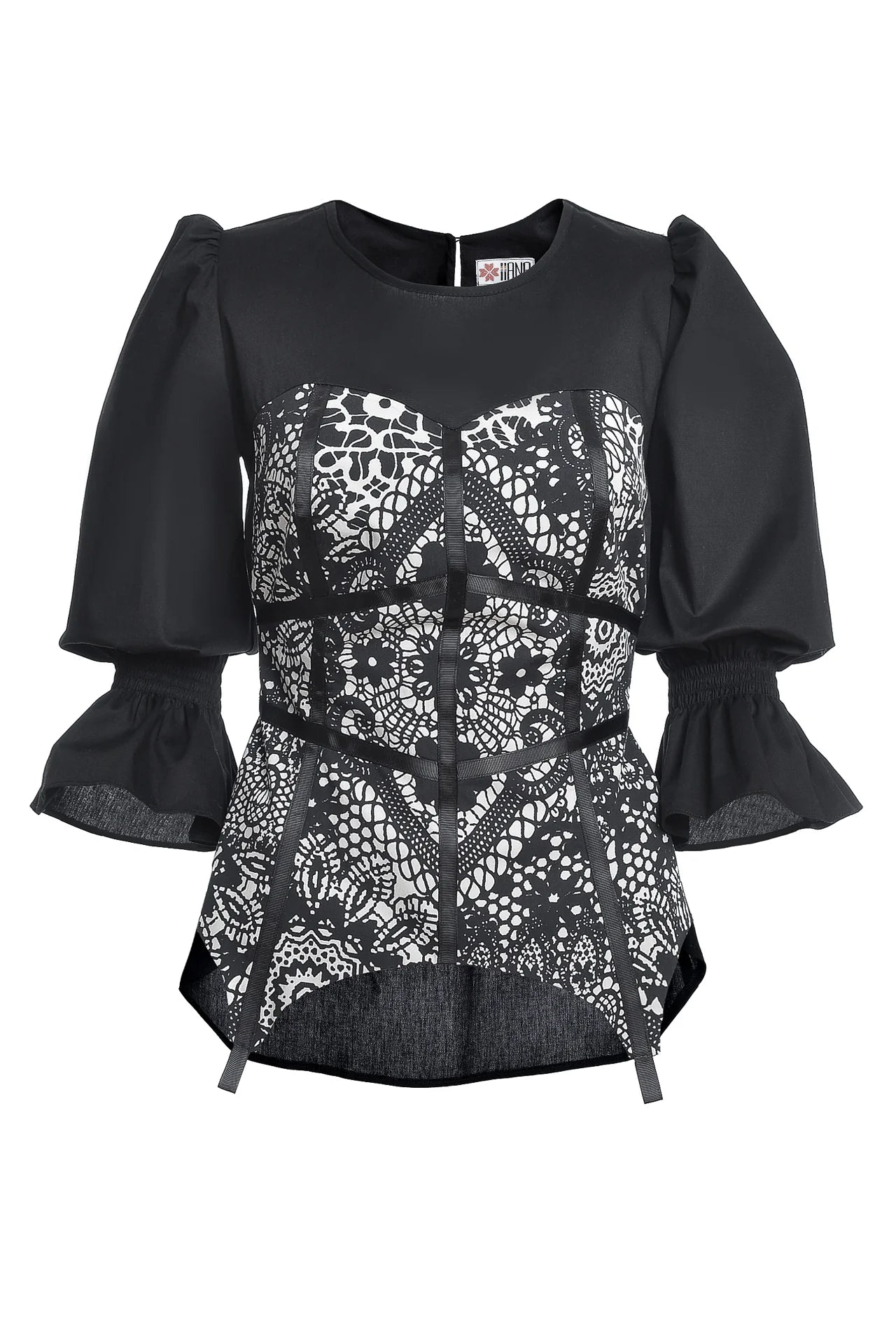 Bluza Neagra cu Corset Laseta