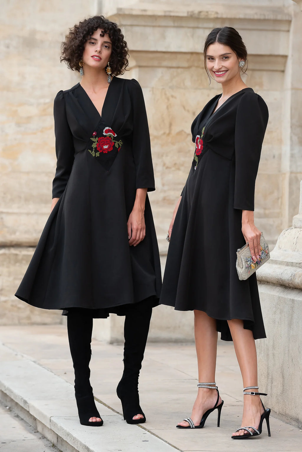 Rochie din Stofa Neagra Medeea