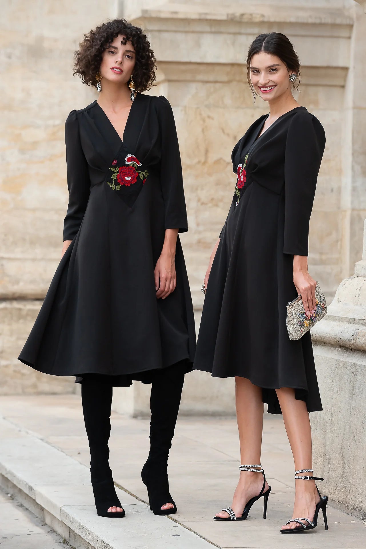 Rochie din Stofa Neagra Medeea