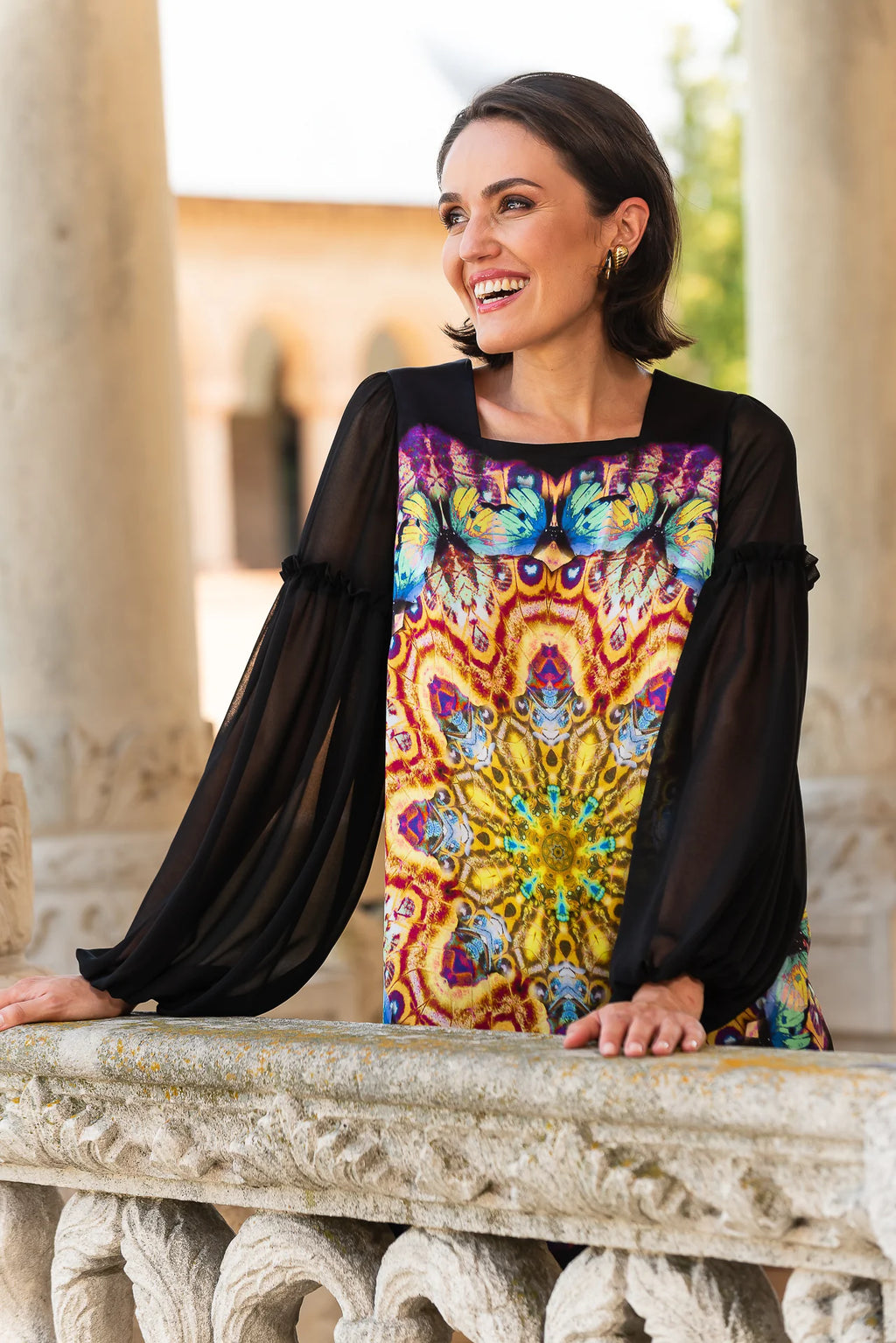 Bluza Lunga  din Matase Naturala Mandala
