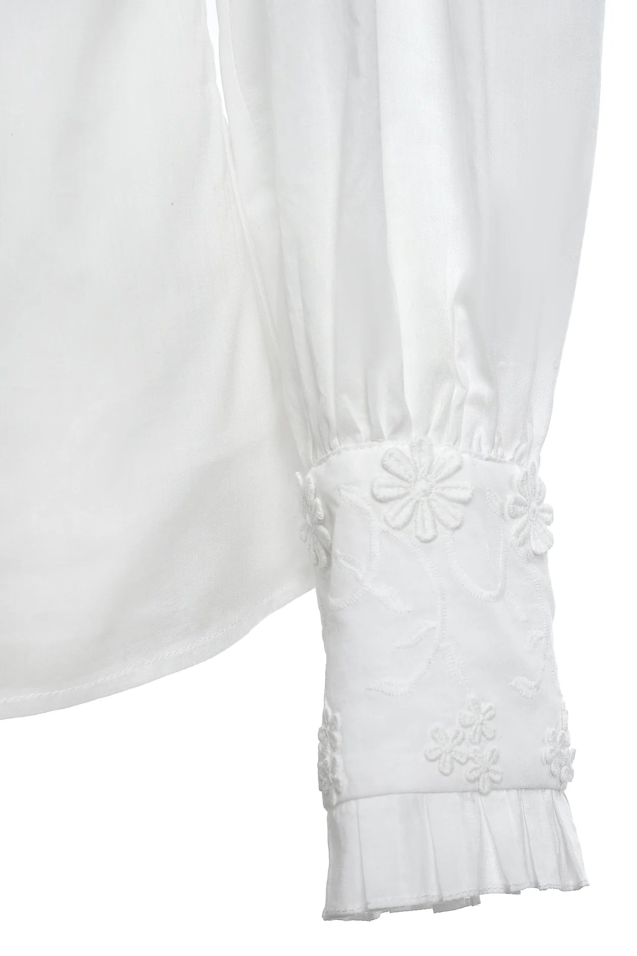 Camasa alba cu guler si broderie tridimensionala