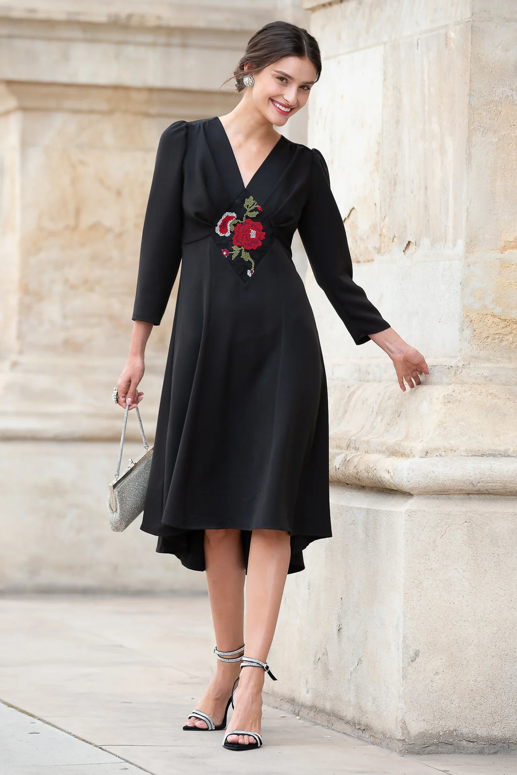 Rochie din Stofa Neagra Medeea
