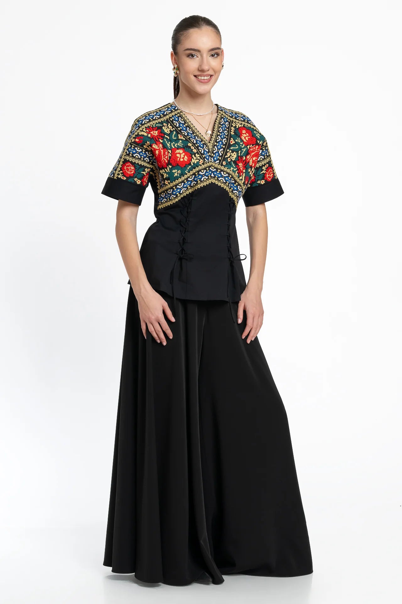 Bluză kimono Zen cu jacquard etnic țesut