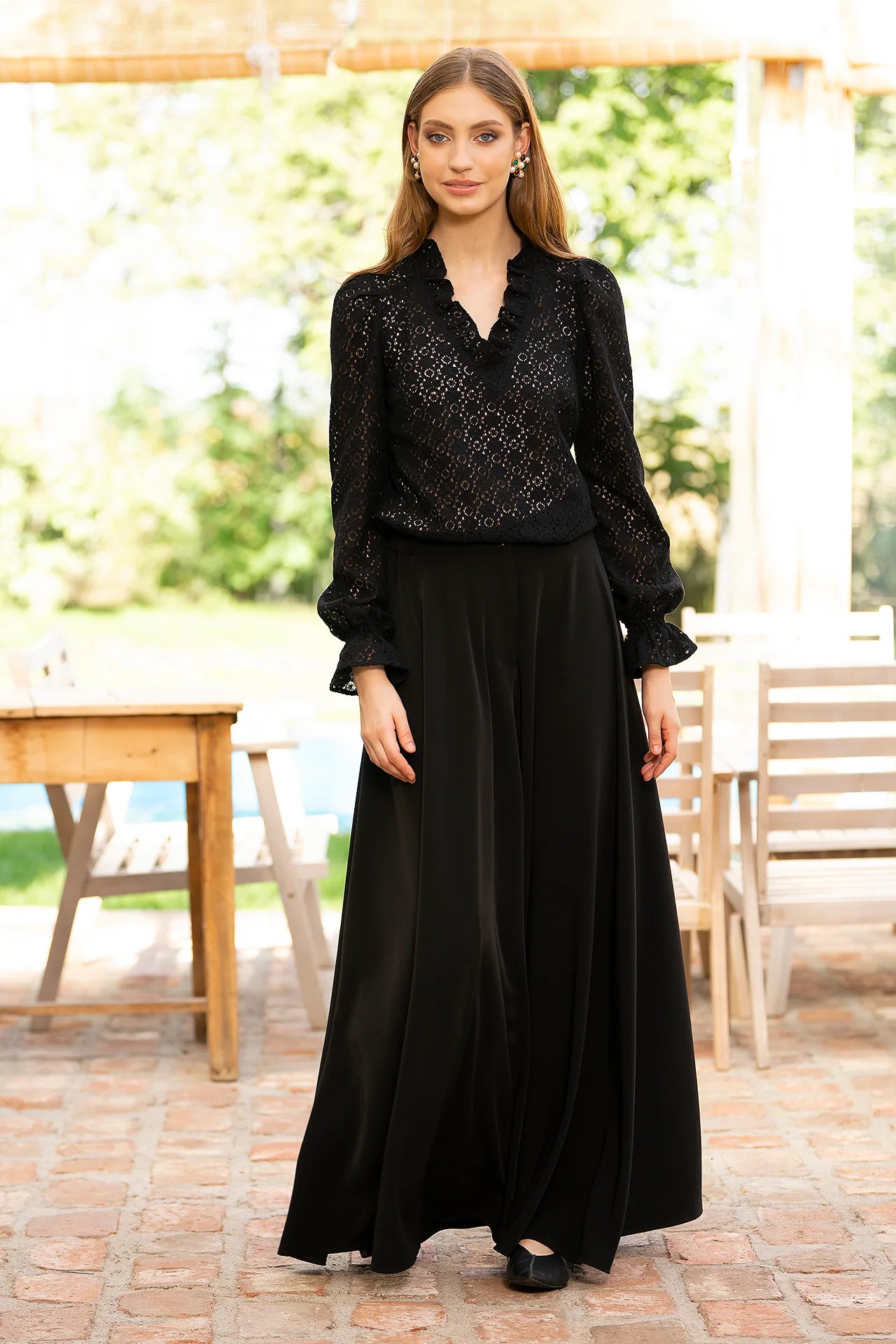 Fusta Pantalon Din Stofa Neagra