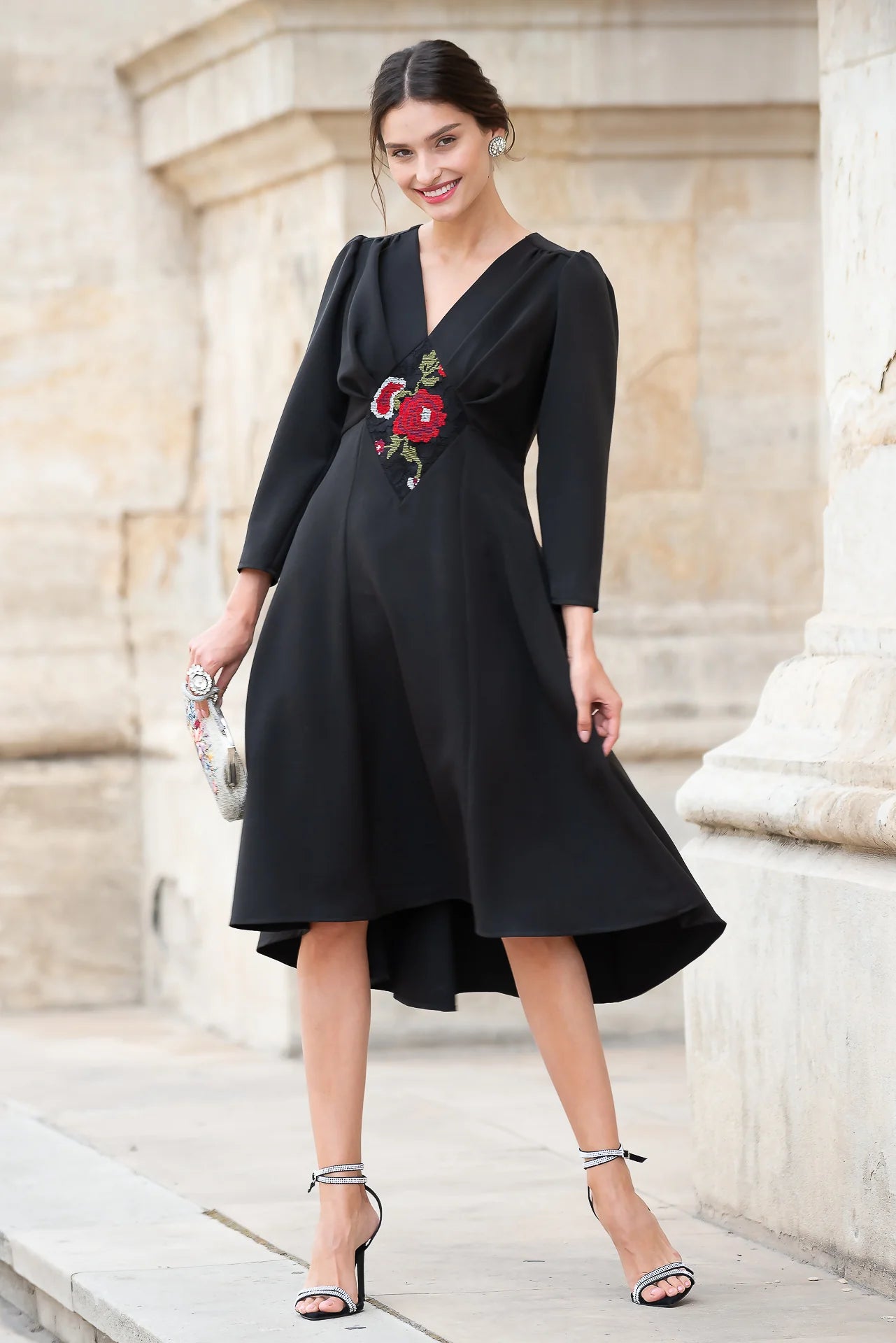 Rochie din Stofa Neagra Medeea