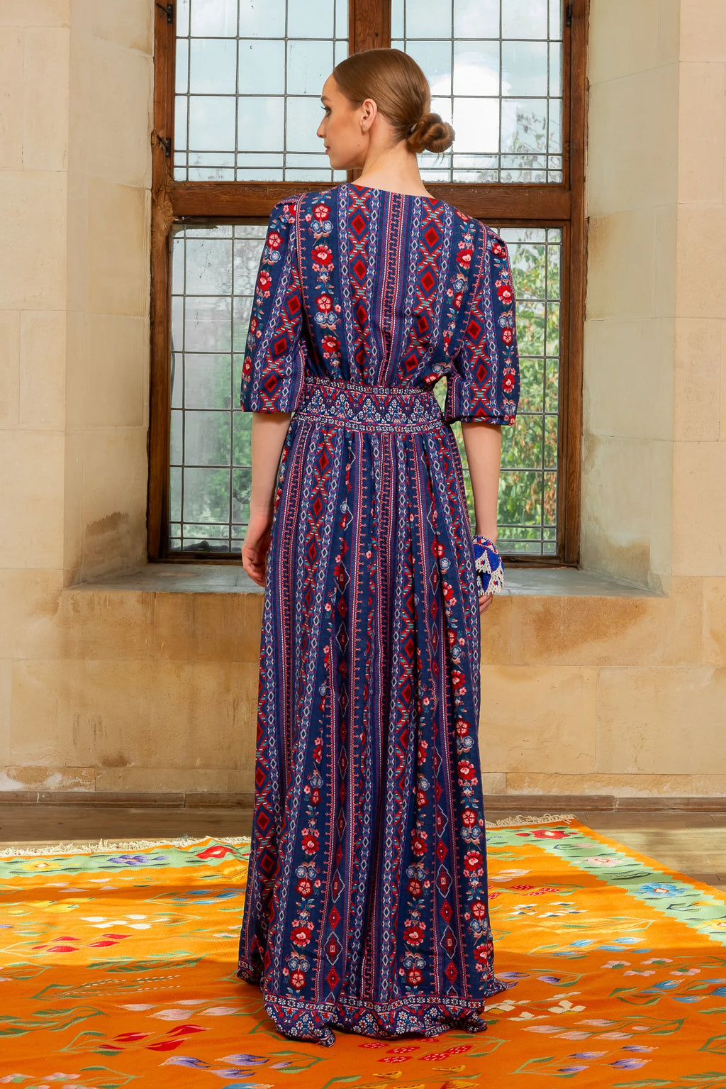 Rochia Bleumarin Lunga Boho Chic