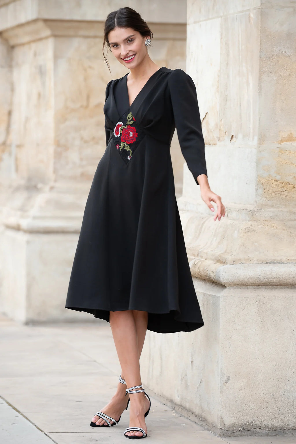 Rochie din Stofa Neagra Medeea