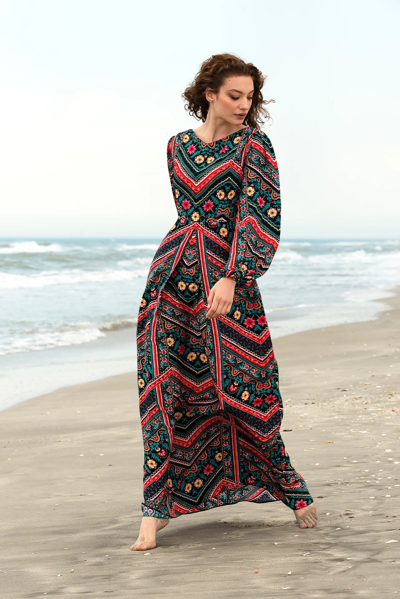 Rochie Lunga Zig Zag