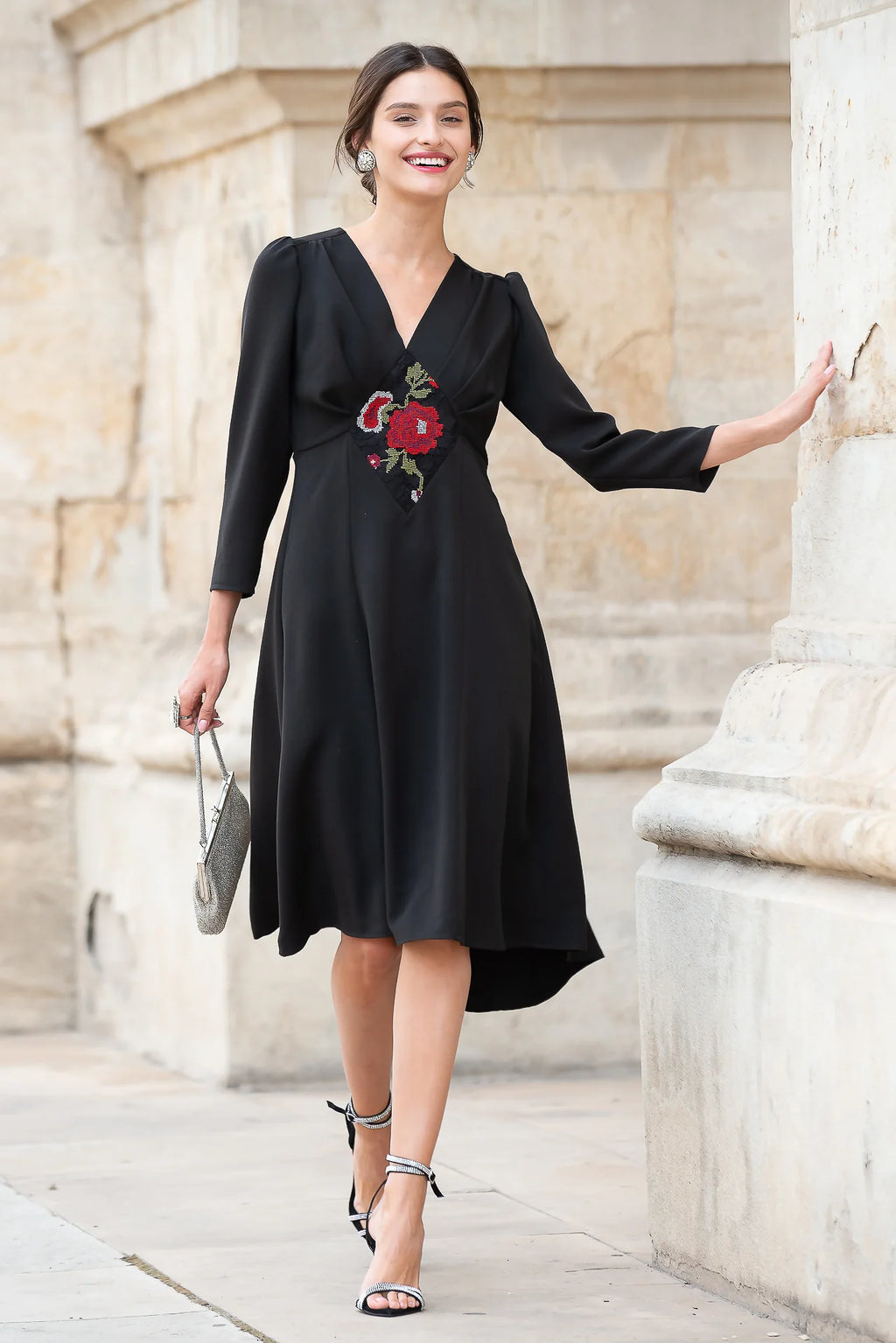 Rochie din Stofa Neagra Medeea