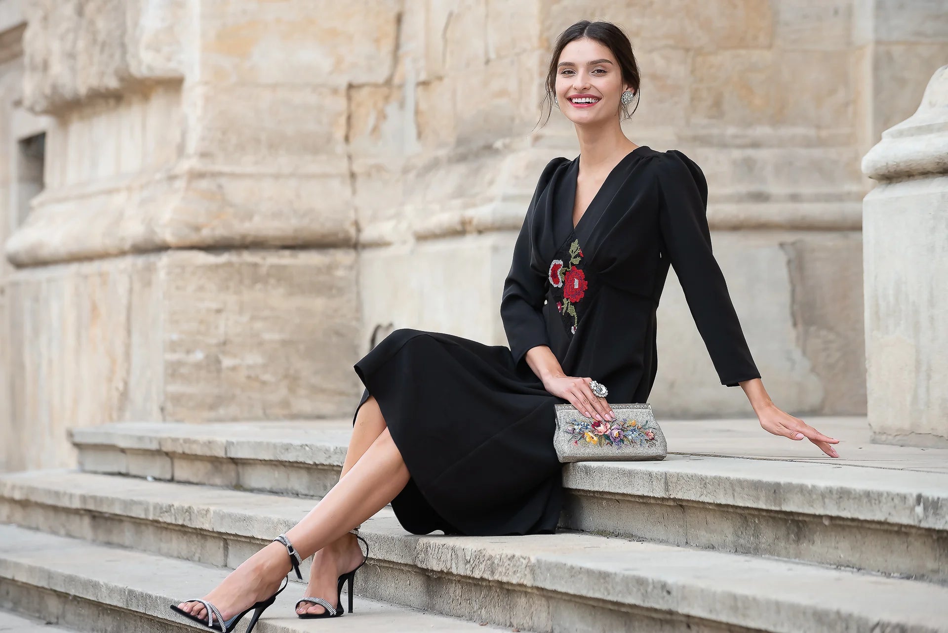 Rochie din Stofa Neagra Medeea