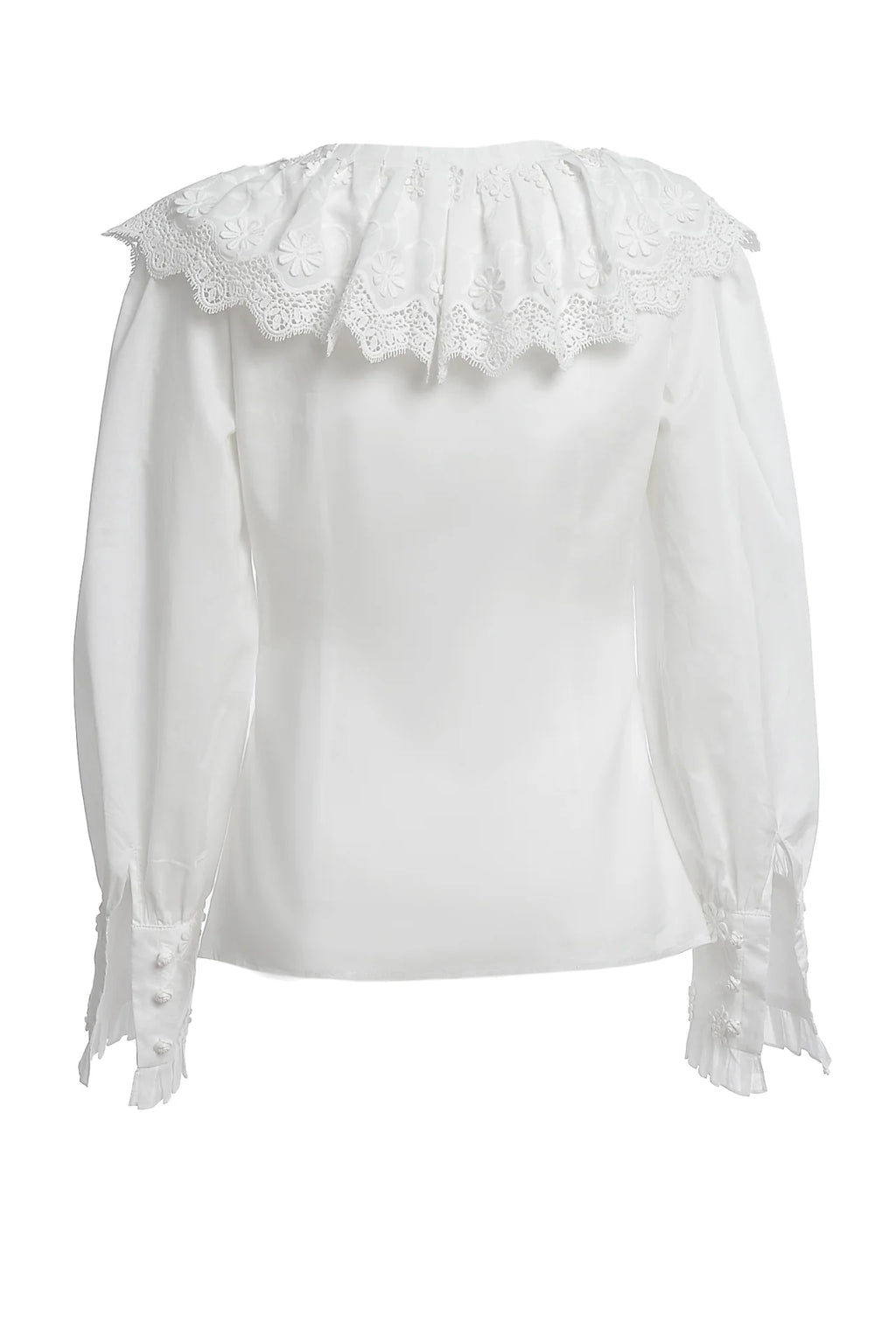 Camasa alba cu guler si broderie tridimensionala