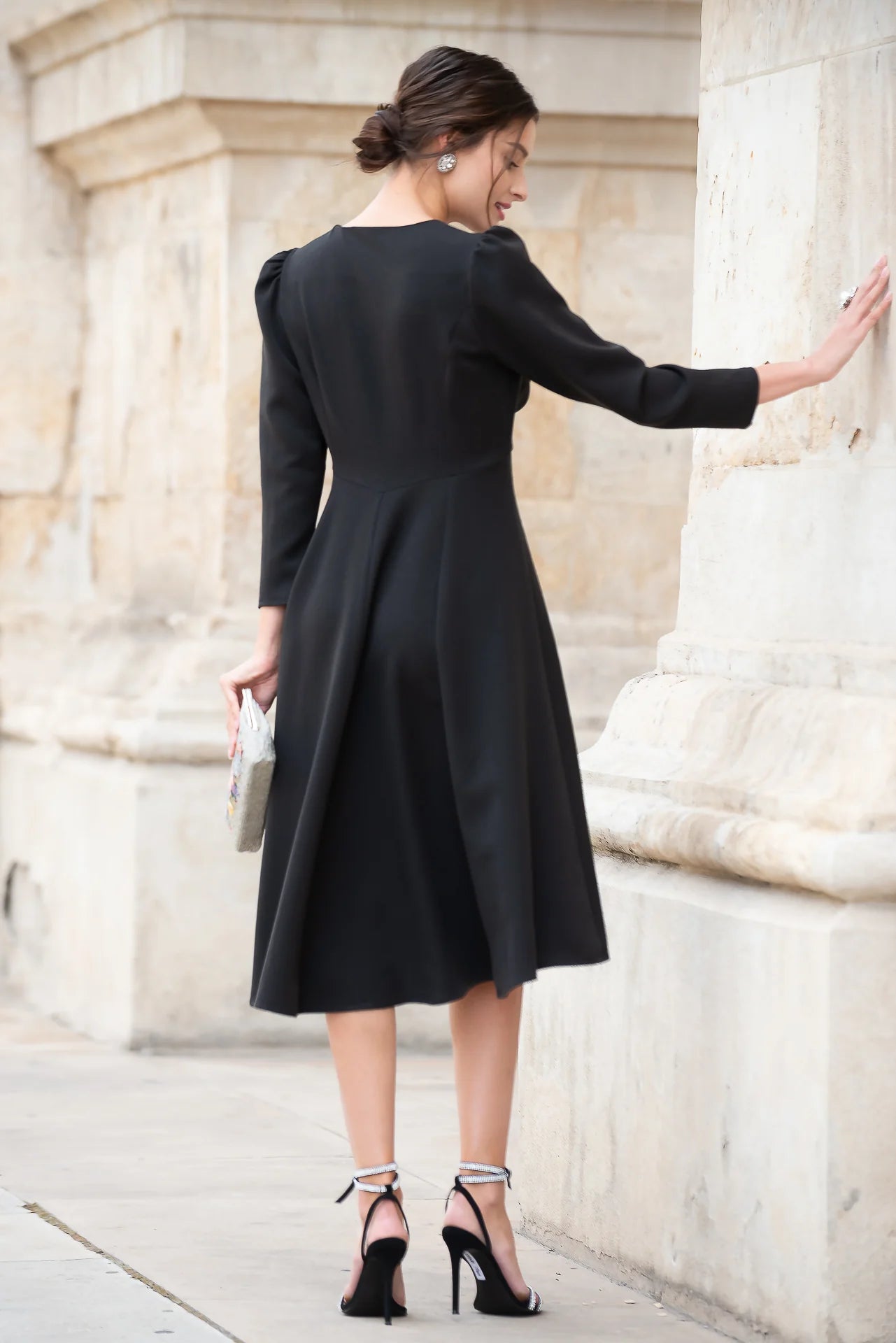 Rochie din Stofa Neagra Medeea