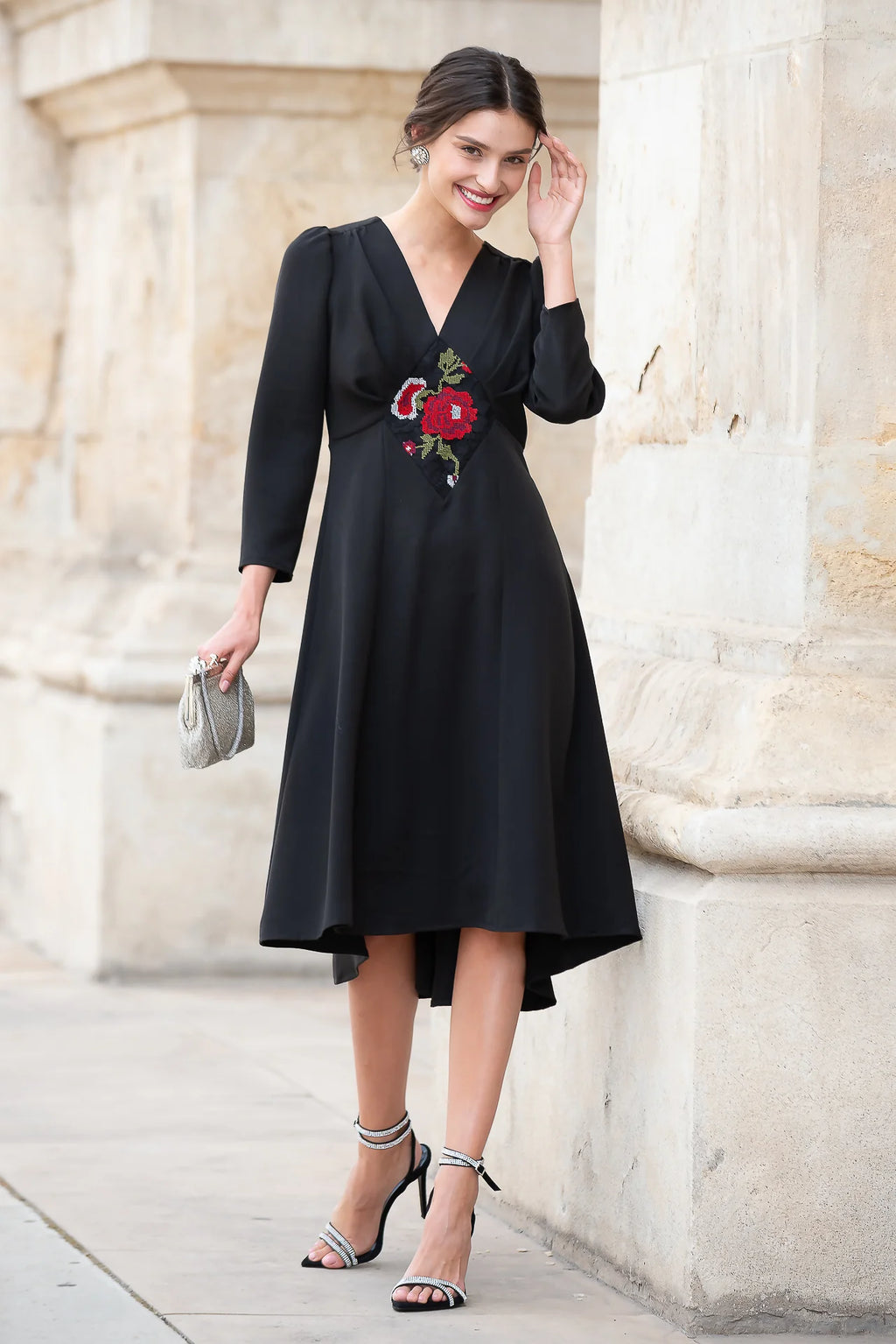 Rochie din Stofa Neagra Medeea