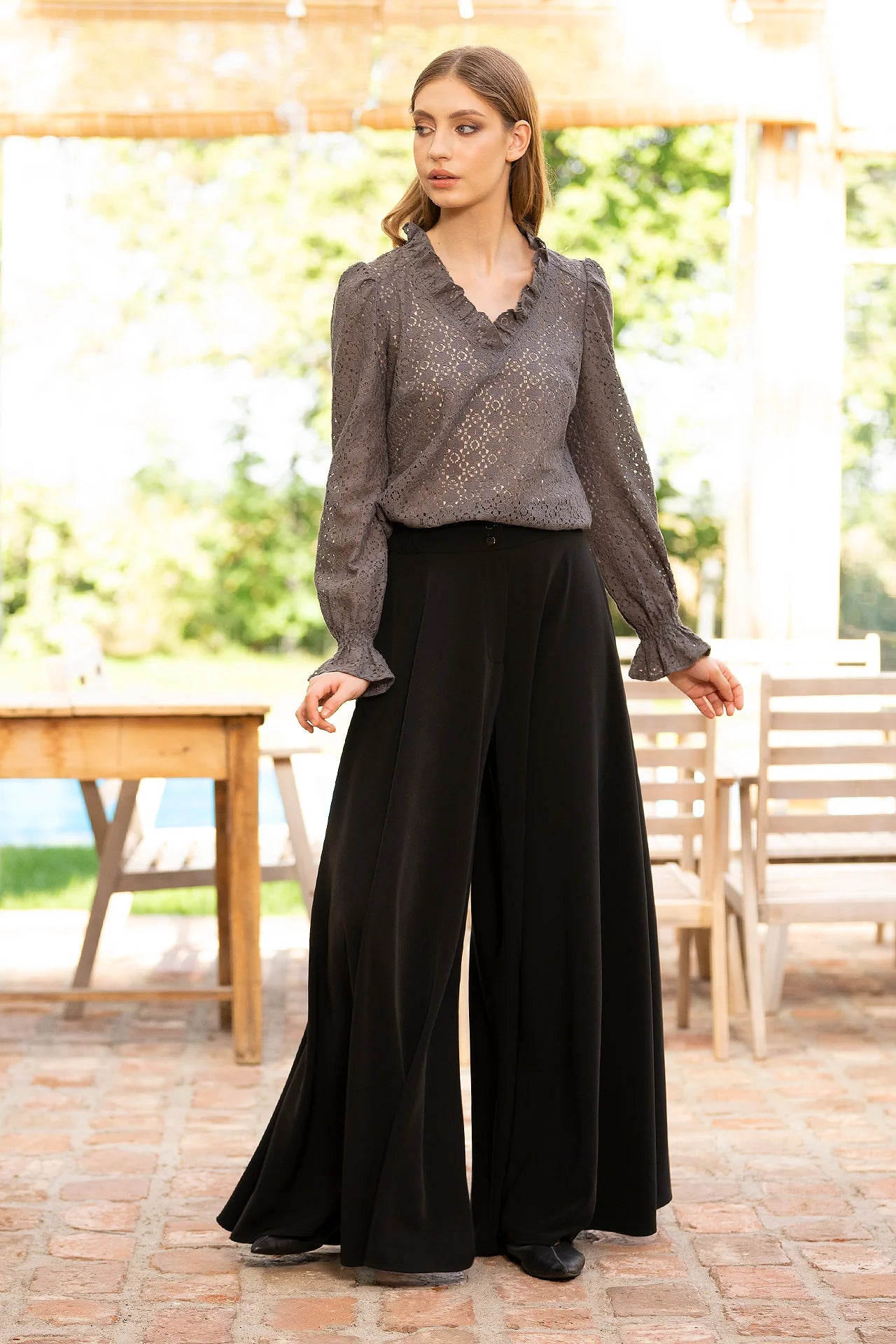 Fusta Pantalon Din Stofa Neagra