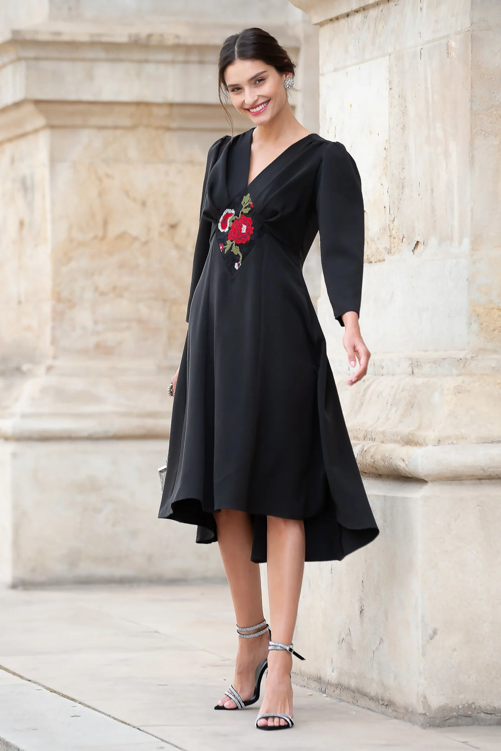 Rochie din Stofa Neagra Medeea