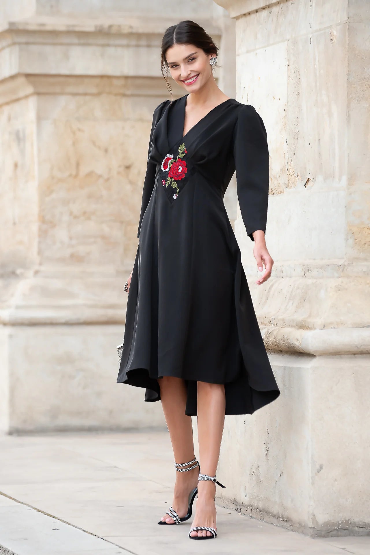 Rochie din Stofa Neagra Medeea