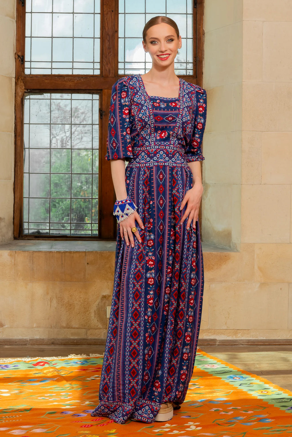 Rochia Bleumarin Lunga Boho Chic