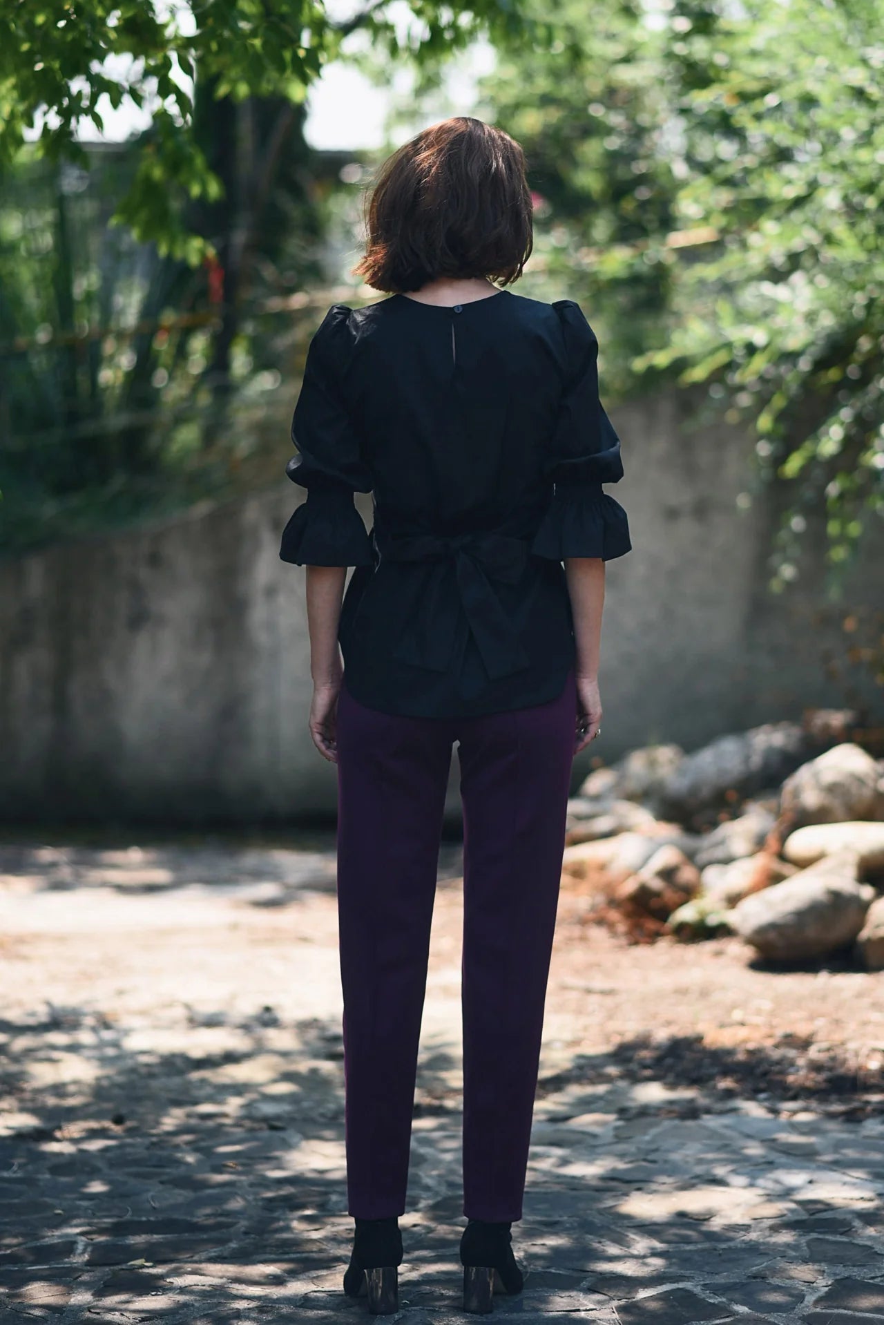 Bluza Neagra cu Corset Laseta