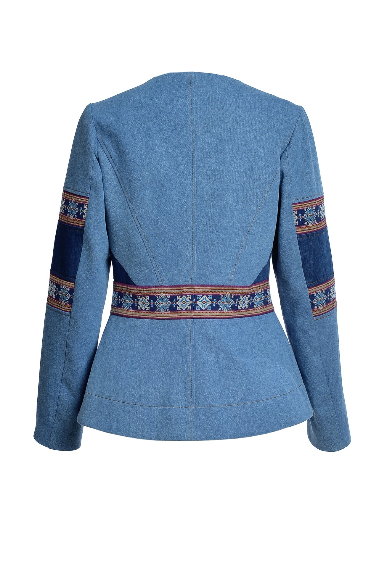 Sacou din Denim si Jacquard Etnic