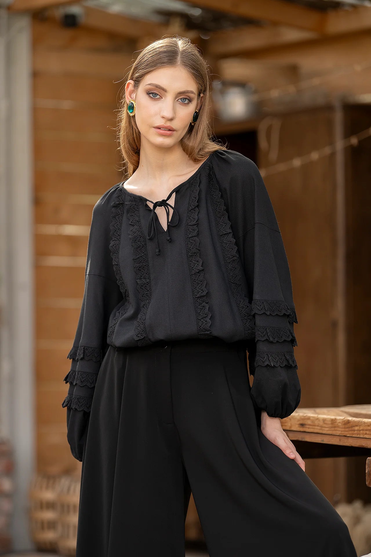 Fusta Pantalon Din Stofa Neagra