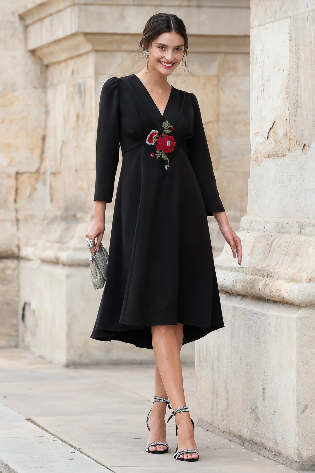 Rochie din Stofa Neagra Medeea