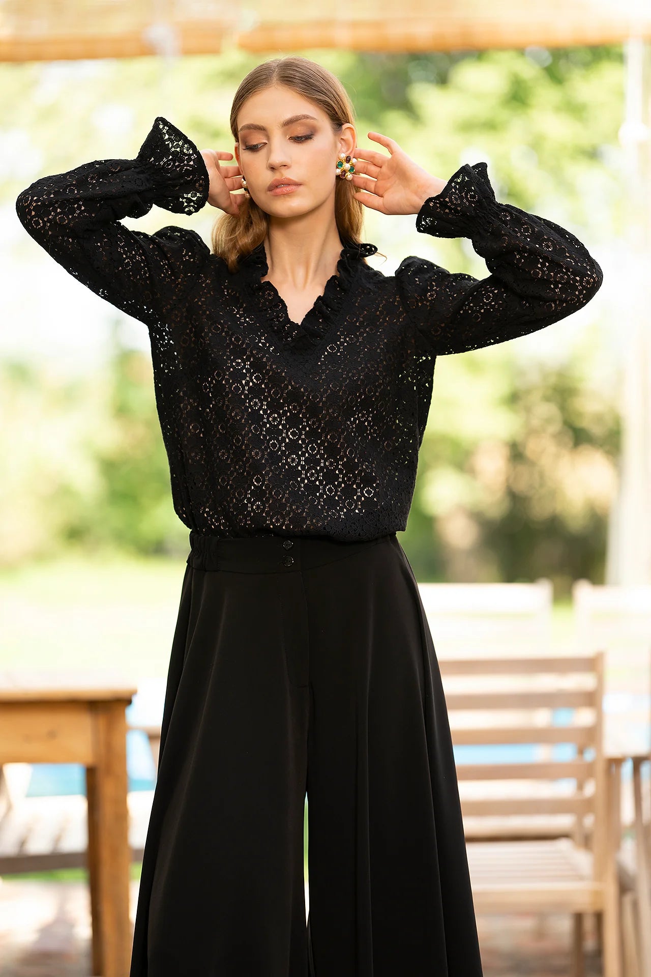 Fusta Pantalon Din Stofa Neagra