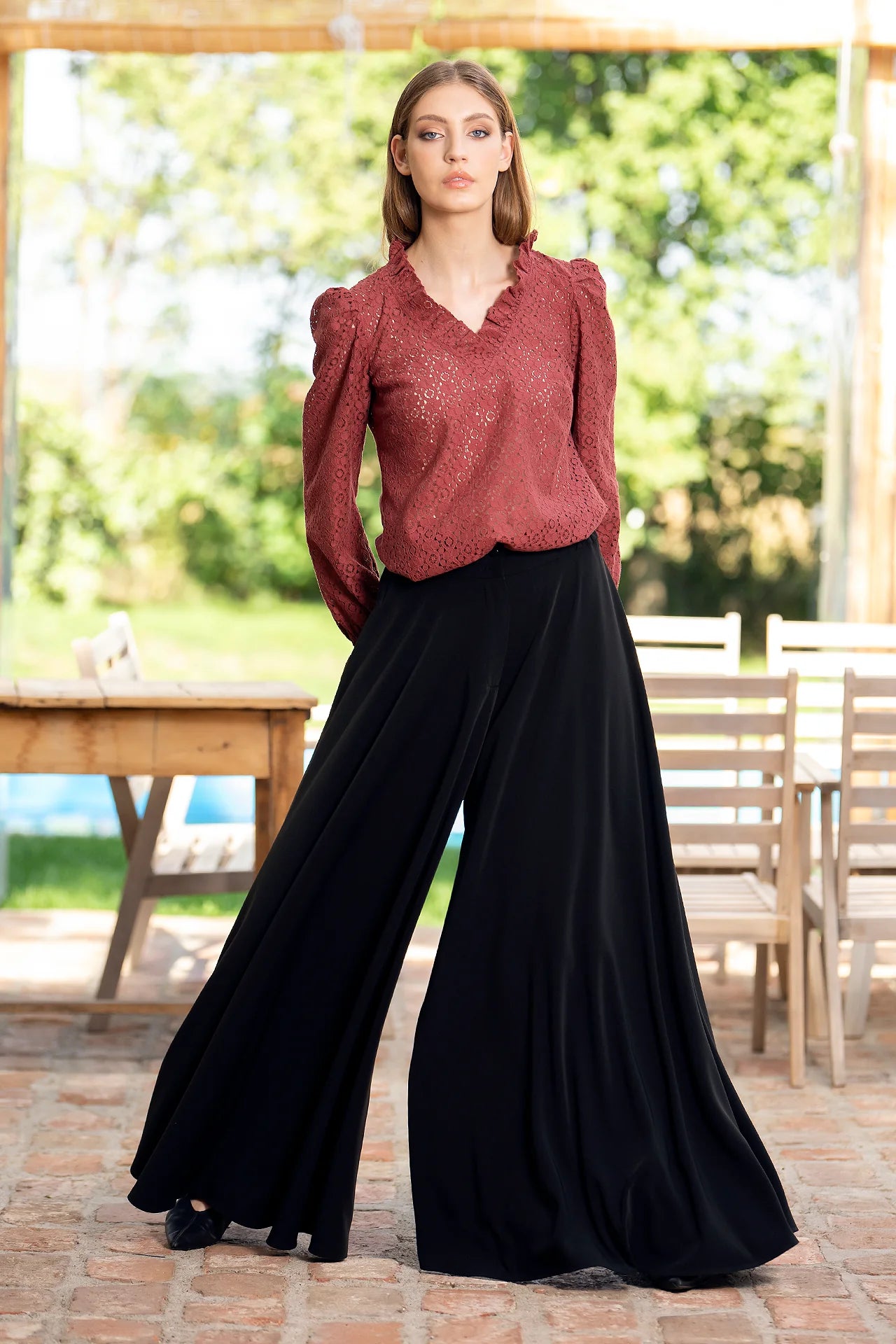 Fusta Pantalon Din Stofa Neagra