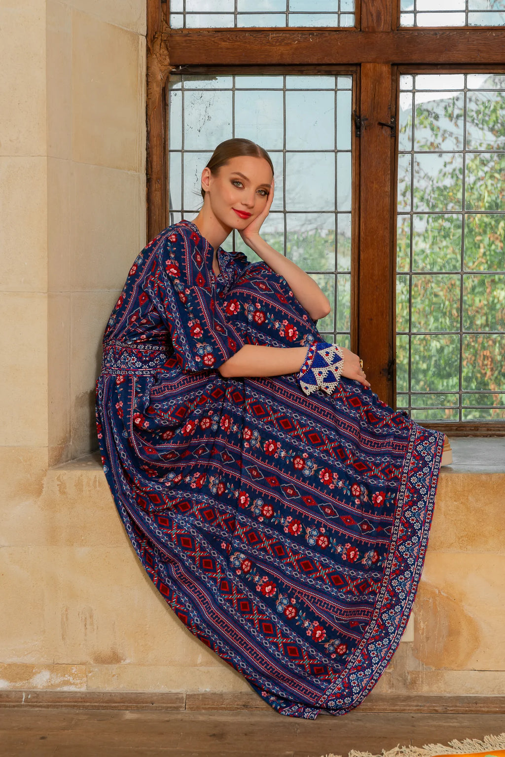 Rochia Bleumarin Lunga Boho Chic